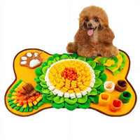 The Snufflo XL Snuffle Mat top-down, sunflower felt design on a clean background.